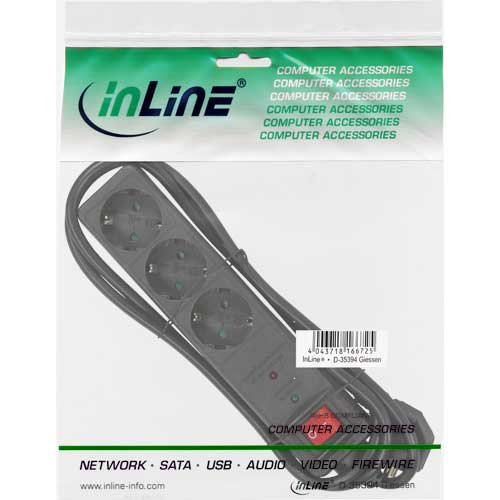 Comprar InLine 16431P extensión - extensiones de corriente (1,5m, Negro, Negro, 230V, 3500W) al mejor precio