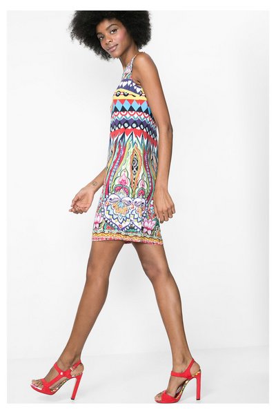 Comprar Desigual - Mujer - Vestido evasé estampado - Celso - Size 42 al mejor precio