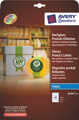 Comparar mejores precios Avery Glossy Product Labels - Etiquetas de impresora (Color blanco, Inyección de tinta, Papel, 60 x 60, 210 x 297 mm) con descuentos Comprar Avery Glossy Product Labels - Etiquetas de impresora (Color blanco, Inyección de tinta, Papel, 60 x 60, 210 x 297 mm) al mejor precio