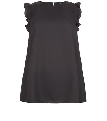 Comprar Curves Black Ruffle Sleeve Shell Top al mejor precio