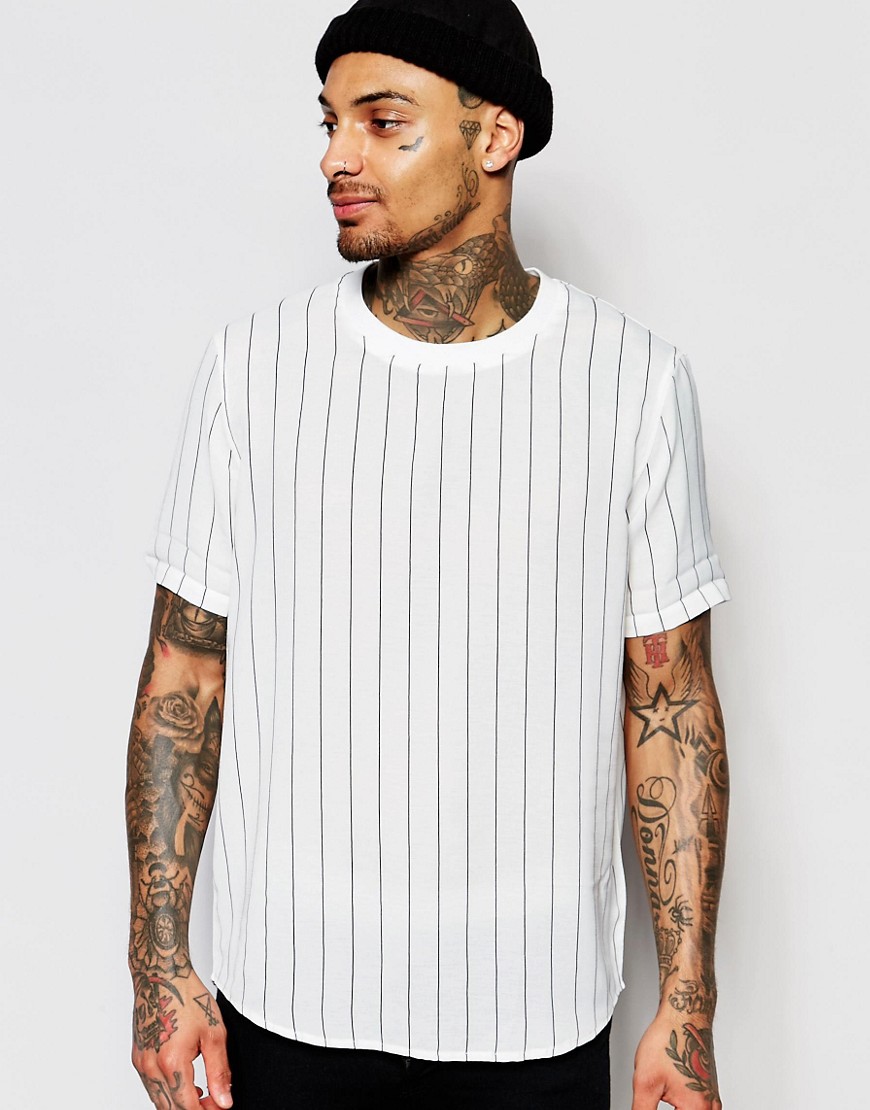 Comprar Camiseta de manga corta blanca y a rayas de ASOS al mejor precio