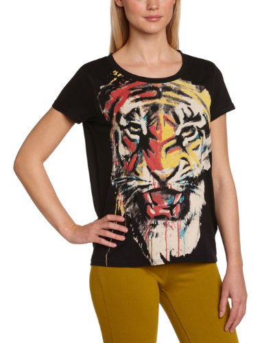 Comprar Eleven Paris - Camiseta con estampado con cuello redondo de manga corta para mujer, talla 36, color negro al mejor precio