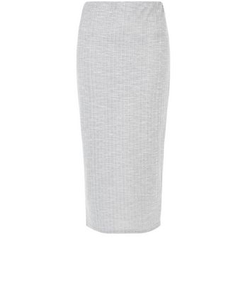 Comprar Grey Marl Ribbed Midi Skirt al mejor precio