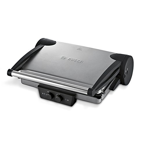Comprar Bosch TFB4431V - Grill de contacto (2.000 W, 3 posiciones de la parrilla, termostatos independientes para la placa inferior y superior), gris acero / negro antracita al mejor precio