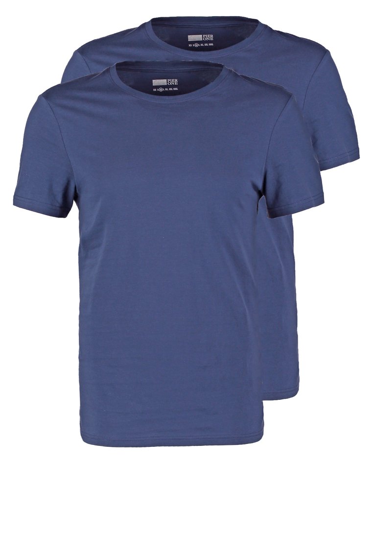 Comprar Pier One 2 PACK Camiseta básica dark blue al mejor precio