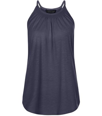 Comprar Navy Shirred High Neck Vest al mejor precio