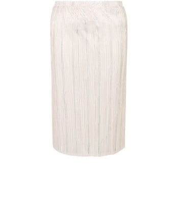 Comprar Shell Pink Metallic Pleated Midi Skirt al mejor precio