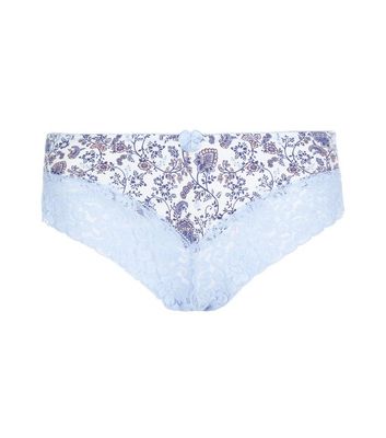 Comprar Blue Paisley Print Lace Leg Brazilian Briefs al mejor precio