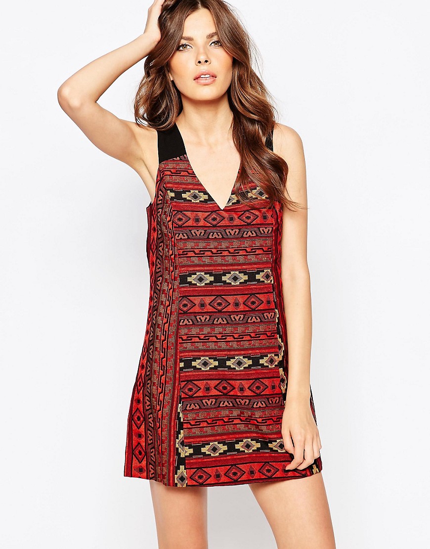 Comprar Vestido con vuelo de jacquard con estampado azteca de BCBG Generation al mejor precio