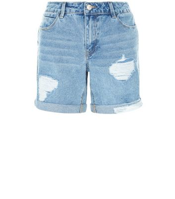 Comprar Pale Blue Ripped Turn Up Denim Shorts al mejor precio