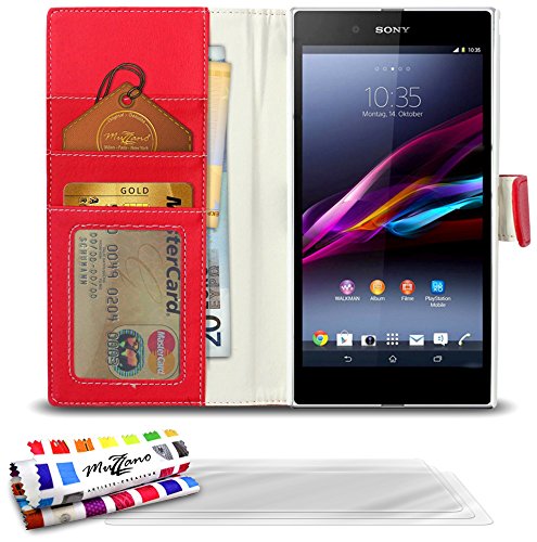 Comprar Muzzano Le Folio - Funda para Sony Xperia Z Ultra + 3 protecciones de pantalla, color rojo al mejor precio