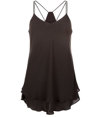 Comprar Tall Black Double Strap Layered Cami al mejor precio