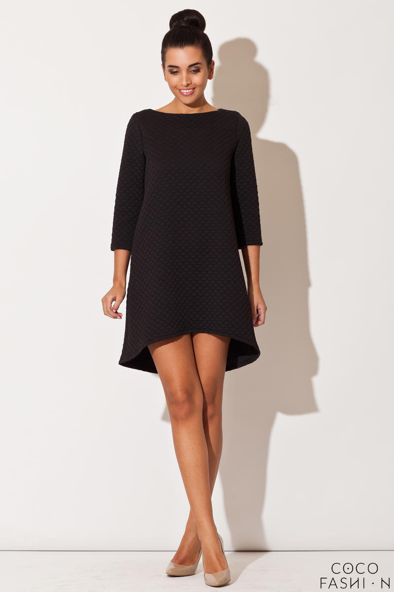 Comprar Black Quilted Winter Fall Loose Dress al mejor precio
