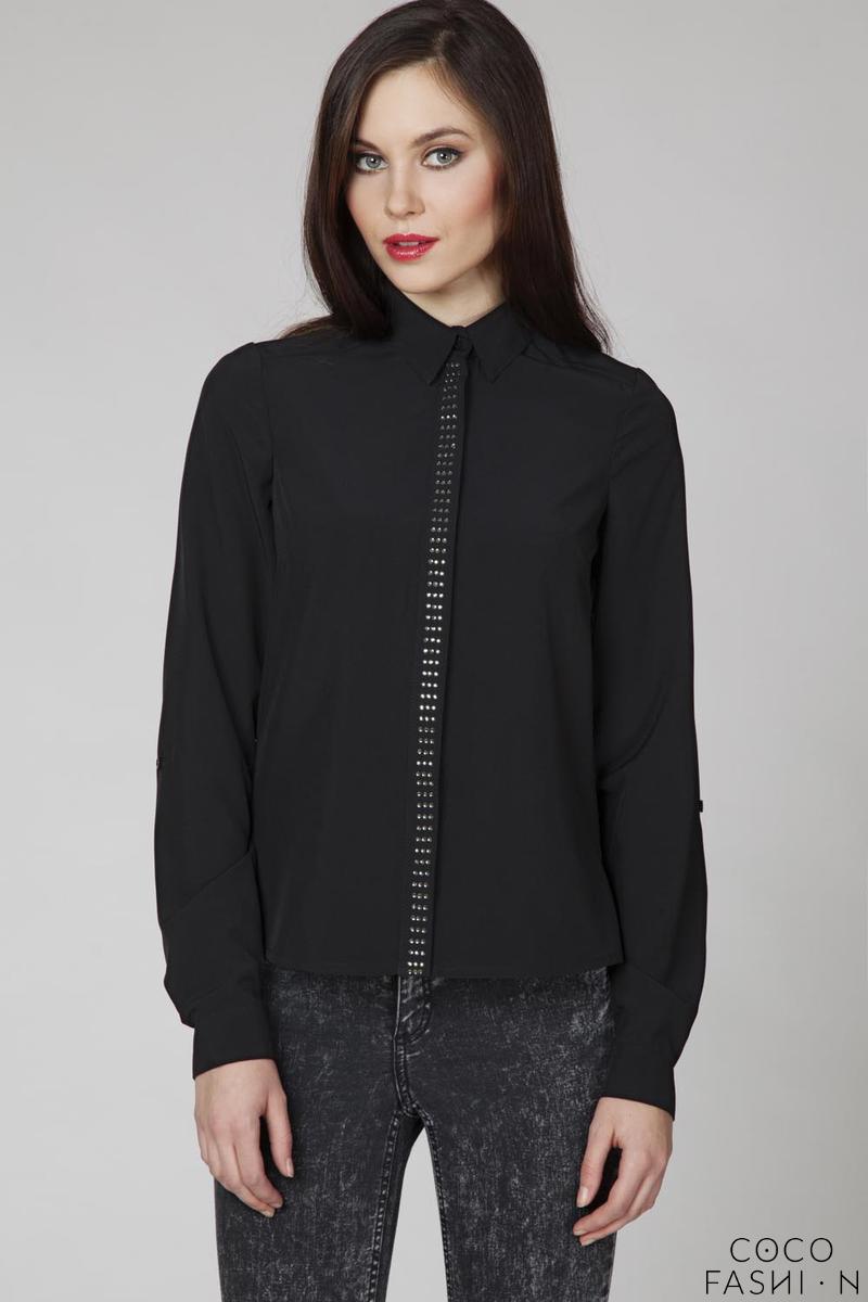 Comprar Black Classic Long Sleeves Decorative Shirt al mejor precio