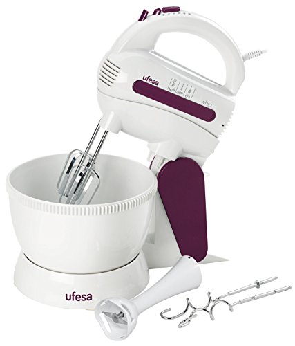 Comprar Ufesa BV4631 -Batidora mezcladora y amasadora, 300 W, 5 niveles de velocidad + Turbo, capacidad de 300 W, color blanco al mejor precio