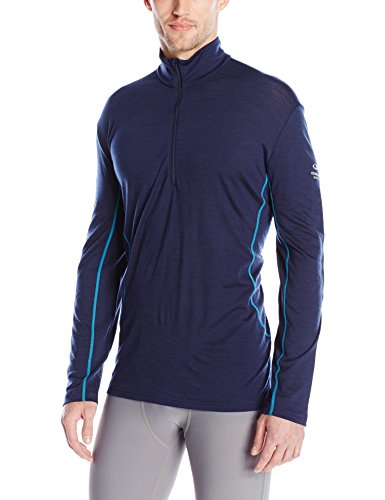 Comprar Icebreaker Camiseta Aero de manga corta con media cremallera, primavera/verano, hombre, color Admiral/Cyan, tamaño L al mejor precio