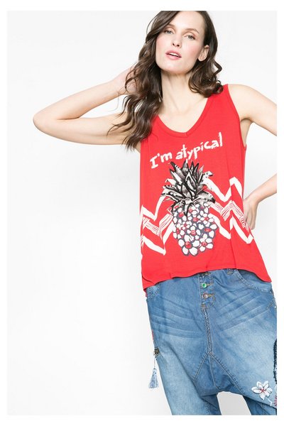 Comprar Desigual - Mujer - Top rojo de tirantes - Rio - Size L al mejor precio