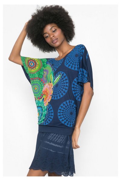 Comprar Desigual - Mujer - Camiseta oversize con manga murciélago - Eve Rep - Size XS al mejor precio