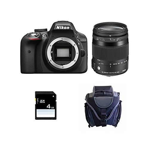 Comprar NIKON D3300 + SIGMA 18-200 OS HSM CONTEMPORARY + acabado + SD 4Go al mejor precio