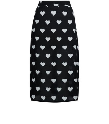 Comprar Cameo Rose Black Heart Print Midi Skirt al mejor precio