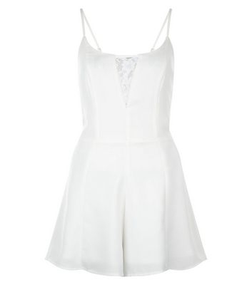 Comprar White Lace Panel Strappy Playsuit al mejor precio