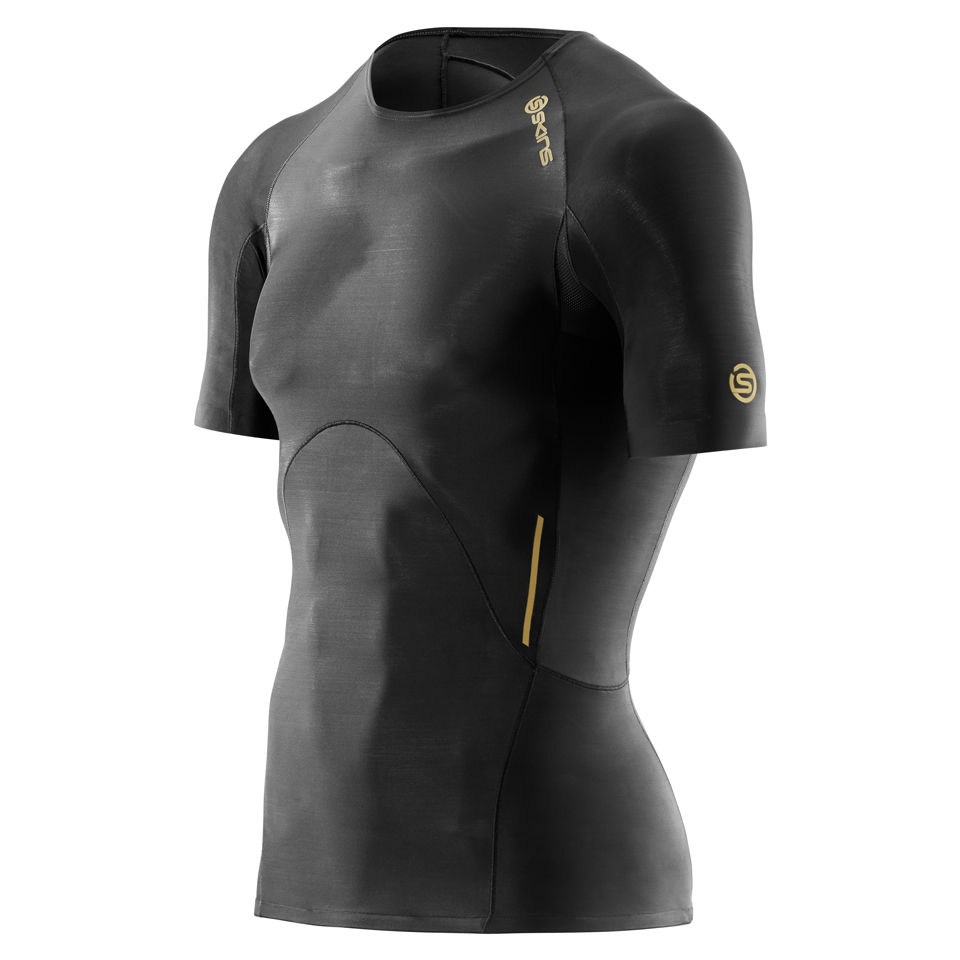 Comprar Skins A400 Men's Compression Short Sleeve Top - Black/Gold - L al mejor precio