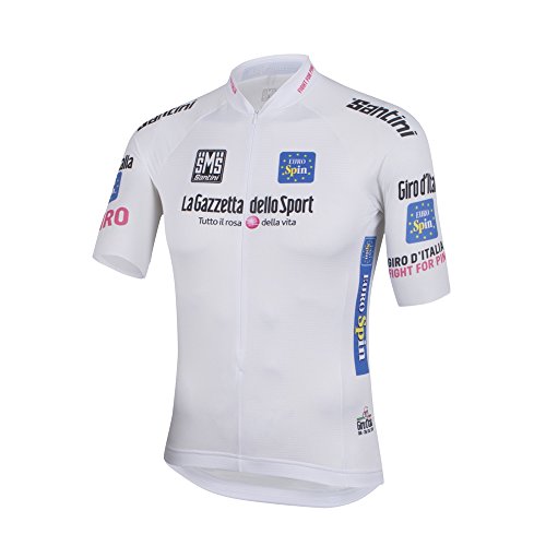 Comprar Santini hombres Giro d'Italia réplica 2016 mejor joven jinete maillot de manga corta - blanco, hombre, color Blanco - blanco, tamaño small al mejor precio