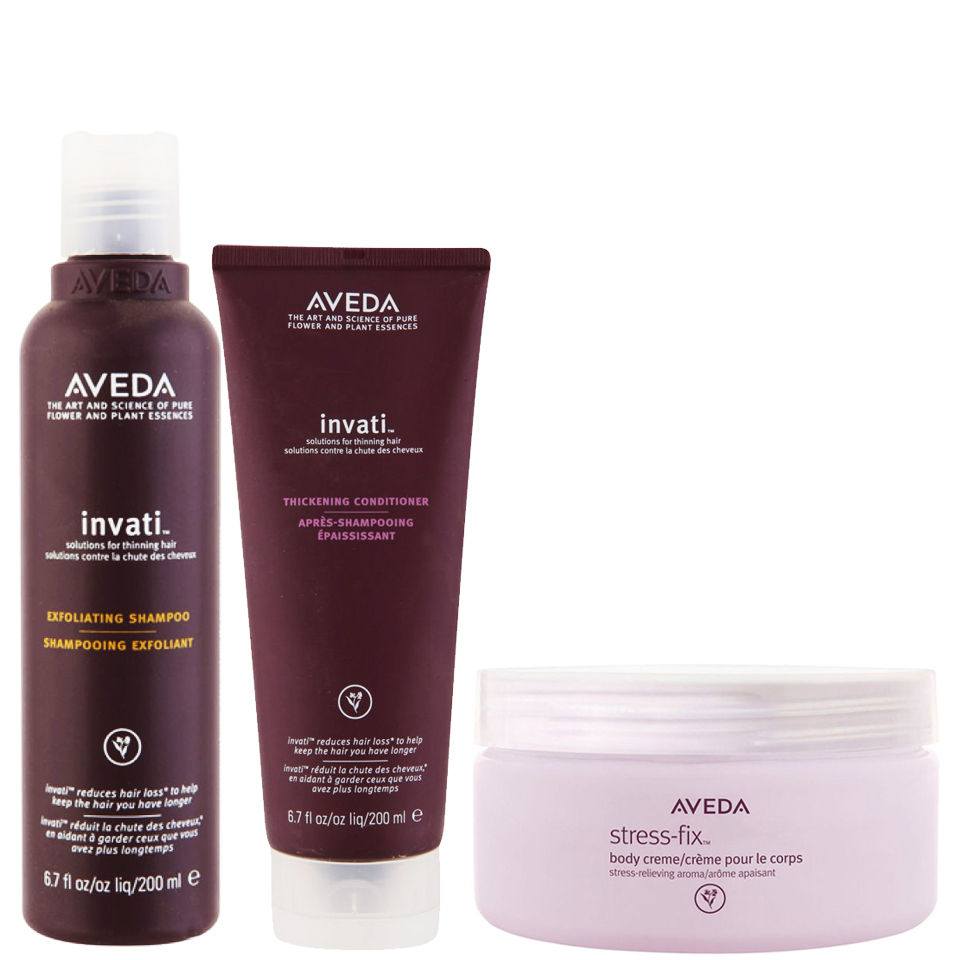 Comprar Aveda Invati Shampoo and Conditioner 200ml with Stress Fix Body Cream al mejor precio