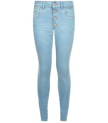 Comprar Light Blue Button Front Skinny Jeans al mejor precio