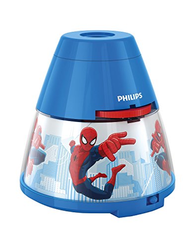 Comprar Philips Marvel Spiderman - Proyector y luz nocturna 2 en 1, LED, luz blanca cálida, bombilla de 0,3 W, color azul al mejor precio