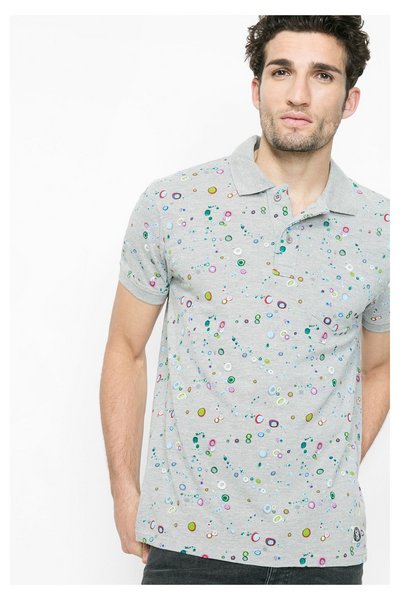 Comprar Desigual - Hombre - Polo gris con estampado a topos - Manolete - Size XXL al mejor precio