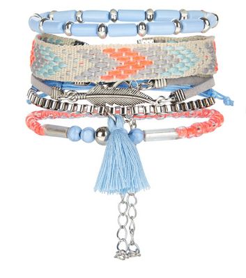 Comprar 5 Pack Neon Blue Tassel Bracelets al mejor precio