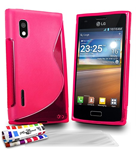 Comprar Muzzano F46S07-5872498 - Funda para LG Optimus L5, con 3 protectores de pantalla, color rosa al mejor precio