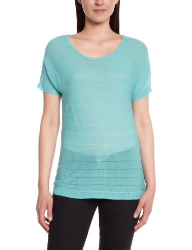Comprar La City - Jersey a rayas con cuello barco de manga corta para mujer, talla 42, color aqua al mejor precio