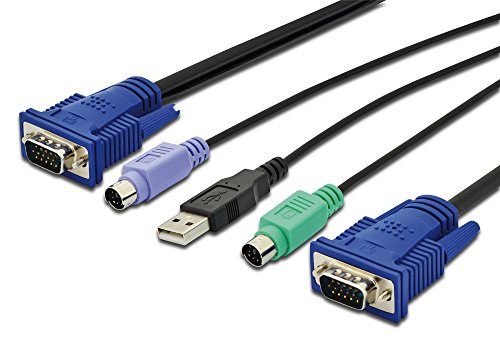 Comprar Digitus DS-19233 cable para video, teclado y ratón (kvm) - Switch KVM (USB, PS/2, PS/2, VGA, 1920 x 1080 Pixeles, Multi, Negro) al mejor precio
