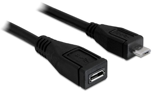Comprar DeLOCK 0.5m USB micro-B M/F - Cable USB (2.0, Micro-USB B, Micro-USB B) Negro al mejor precio