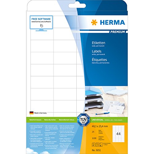 Comparar mejores precios Herma 5051_ A4, 48,3 x 25,4 mm - Pack de 1100 etiquetas, A4, 48.3 x 25.4 mm, color blanco con descuentos Comprar Herma 5051_ A4, 48,3 x 25,4 mm - Pack de 1100 etiquetas, A4, 48.3 x 25.4 mm, color blanco al mejor precio