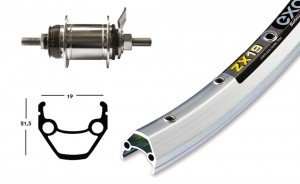 Comprar H-rueda 26 x 1.75 RB-cubo Shim.1-engranaje 36L Exal ZX 19 de la plata. De acero inoxidable-Spei, (2x 2.34) al mejor precio