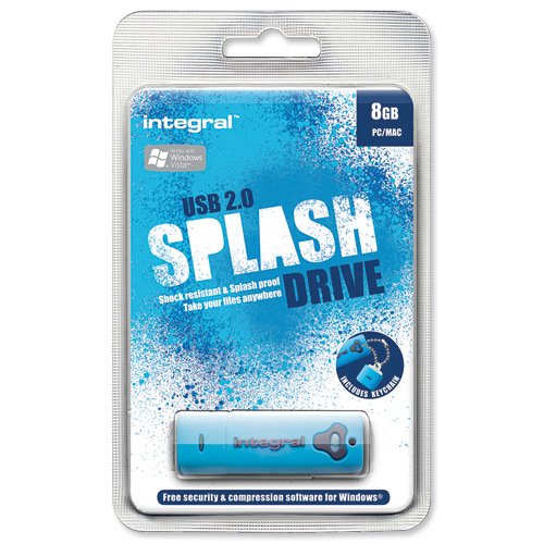 Comprar Integral 8GB Splash Drive - Memoria USB (8 GB, USB 2.0, 12 MB/s, Azul, 0 - 60 °C, 19 mm) al mejor precio