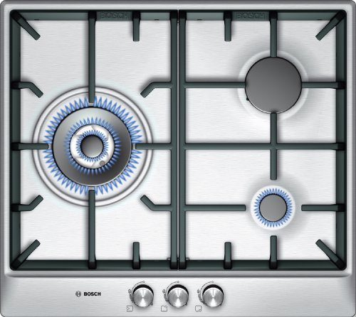 Comprar Bosch PCC615B90E hobs - Placa (Incorporado, Gas, Plata, Giratorio, 58.2 cm, 52 cm) al mejor precio