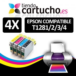 Comprar PACK 4 (ELIJA COLORES) CARTUCHOS COMPATIBLES EPSON T1281/2/3/4PACK 4 (ELIJA COLORES) CARTUCHOS COMPATIBLES EPSON T1281/2/3/4 al mejor precio