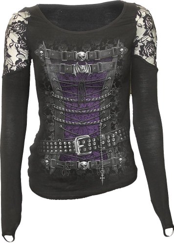 Comprar Spiral Waisted Corset Manga larga Mujer Negro M al mejor precio