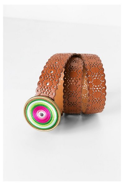 Comprar Desigual - Mujer - Cinturón marrón troquelado - Woodstock - Size 95 al mejor precio