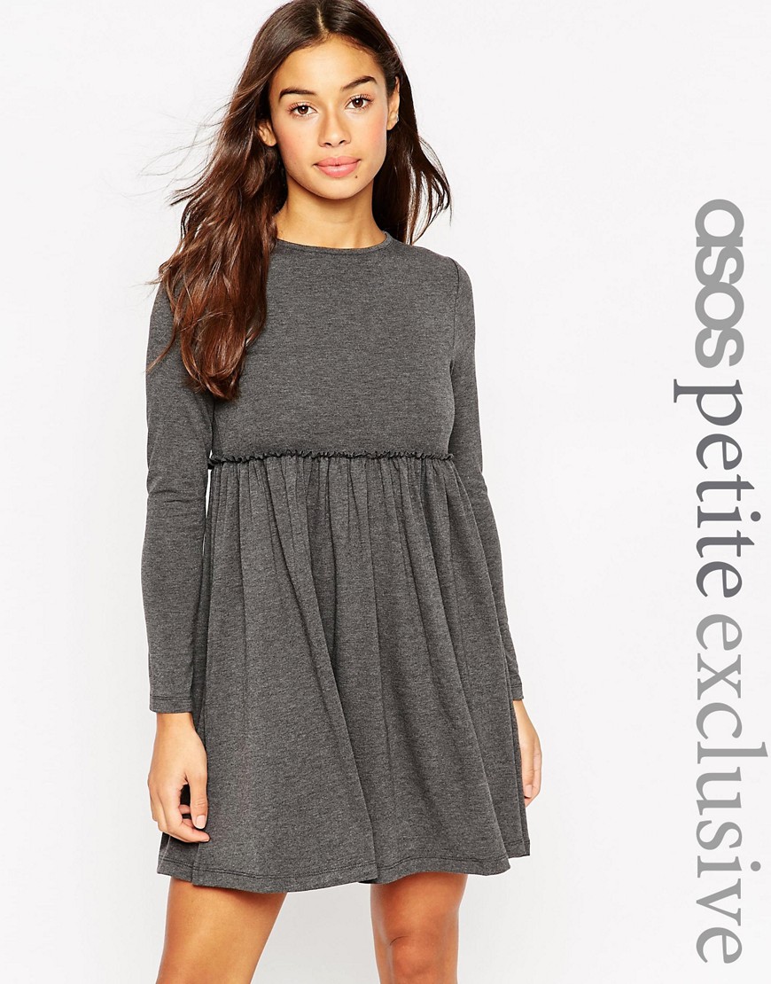 Comprar Vestido babydoll de marga antracita de ASOS PETITE al mejor precio