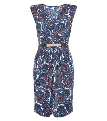 Comprar Mela Blue Paisley Print Belted Dress al mejor precio