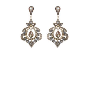 Comprar Gold Premium Gem Stone Chandelier Earrings al mejor precio