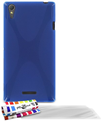 Comprar Muzzano F840860 - Funda para Sony Xperia T3, incluye 3 protecciones de pantalla, color azul al mejor precio