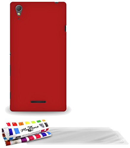 Comprar Muzzano F841072 - Funda para Sony Xperia T3, incluye 3 protecciones de pantalla, color rojo al mejor precio