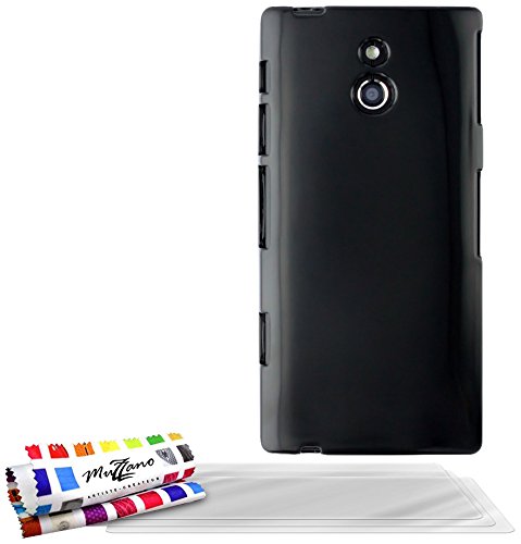 Comprar Muzzano F13907 - Funda para Sony Xperia P, incluye 3 protectores de pantalla, color negro al mejor precio