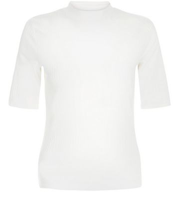 Comprar Cream Ribbed Stripe High Neck 3/4 Sleeve Top al mejor precio